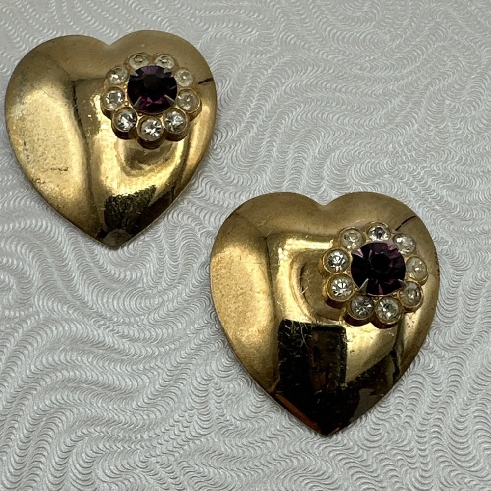 Rose Gold Plated Over Sterling Silver Coro Heart Brooches #365‎